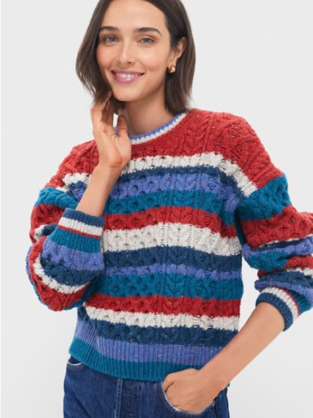 IrelandsEye Tuckernuck Wool Cashmere Cable Sweater Coastal Granddaughter Preppy